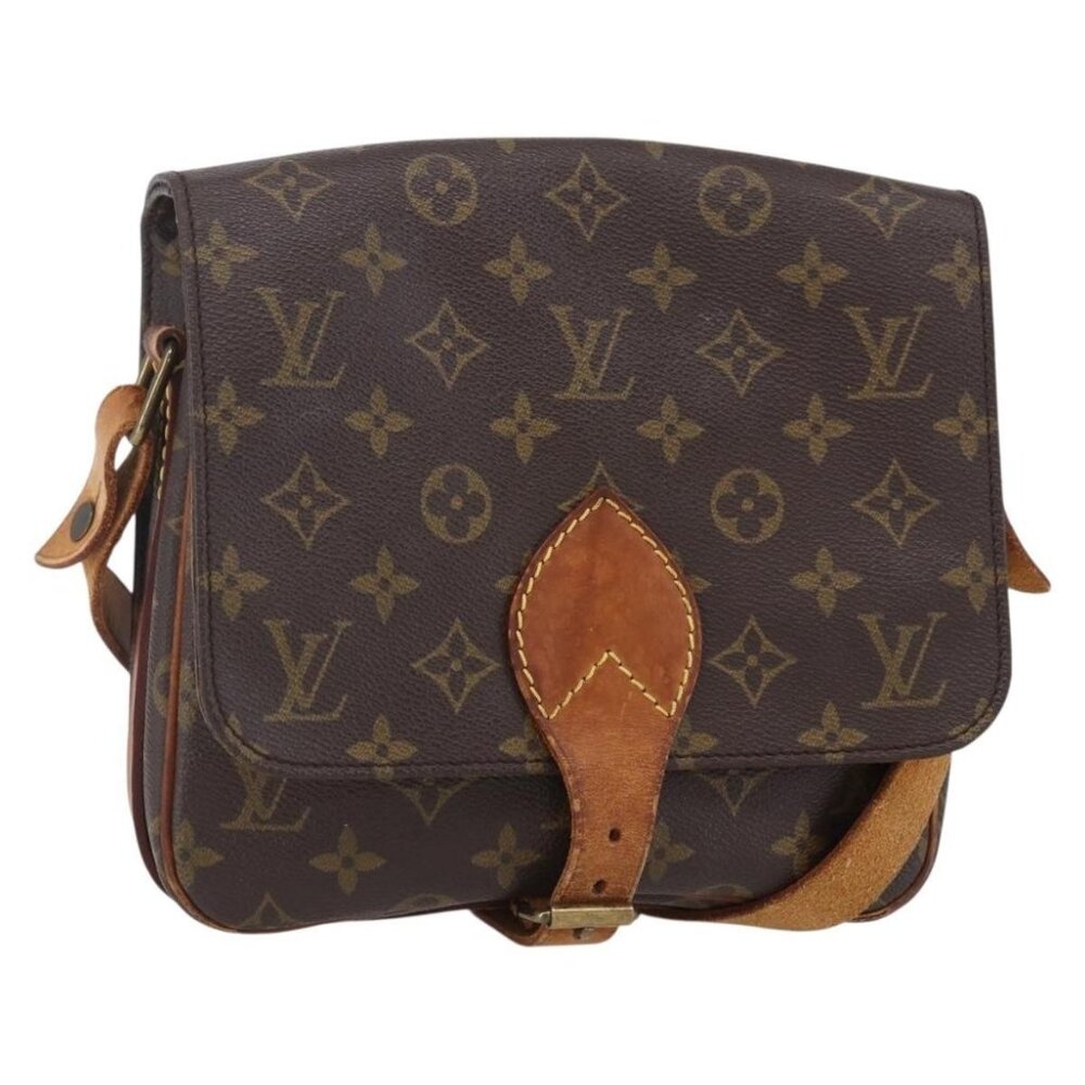 Authentic LOUIS VUITTON Monogram Cartouchiere MM Shoulder Bag M51253 LV